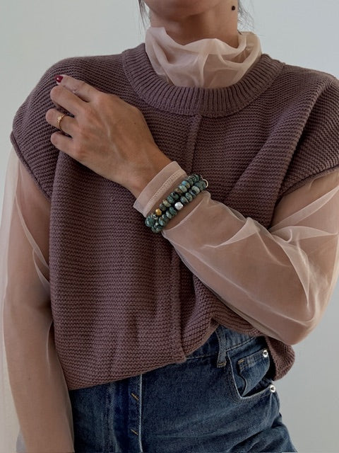Pulsera en Set (Piedras Jasper tonos tierra y azules.)