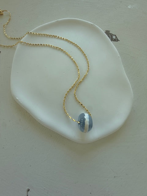 Collar corto con piedra Agata & oro laminado